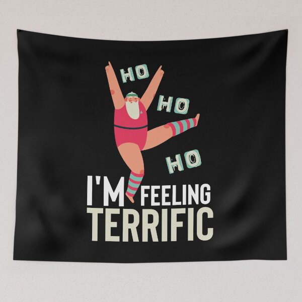 Item preview, Sporting santa: Ho Ho Ho, I am feeling Terrific- Perfect Christmas gift for Gym  Lovers!! designed and sold by AmazingEcraft.