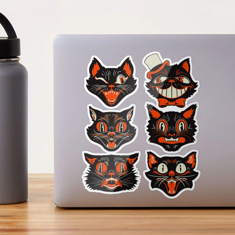 Vintage Style Cat Stamp Sticker for Halloween - CheDex's Ko-fi