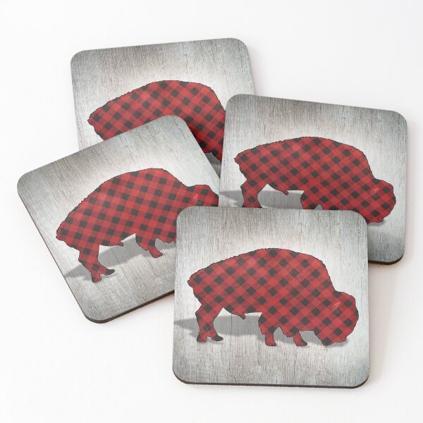 Item preview, Red Flannel Plaid - Rustic Bison Buffalo Ranch - Buffalo designed and sold by CattlettArt.