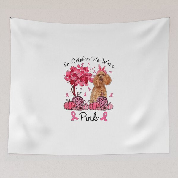 Item preview, Poodle On October We Wear Pink Autumn Fall Breast Cancer designed and sold by MyintThan09.