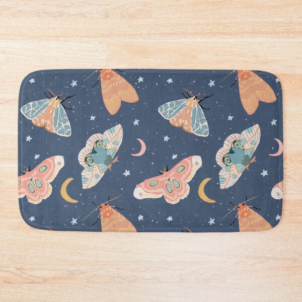 Item preview, Moth & Moons Pattern - Midnight Blue designed and sold by hellocando.