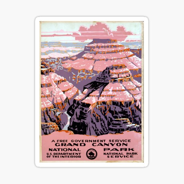 Vintage Grand Canyon National Park Arizona WPA Sticker