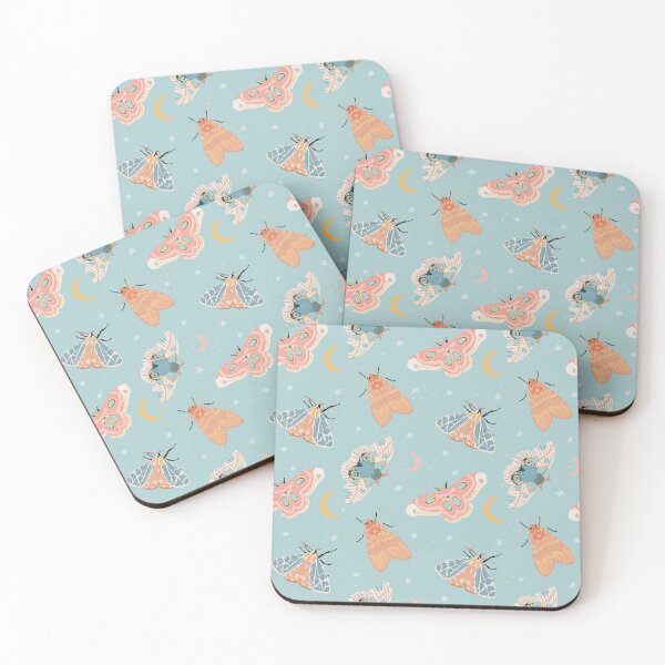 Item preview, Moths & Moons Pattern - Light Blue designed and sold by hellocando.