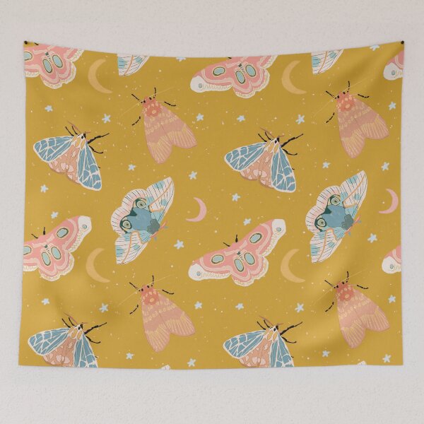 Item preview, Moths & Moons Pattern - Gold designed and sold by hellocando.