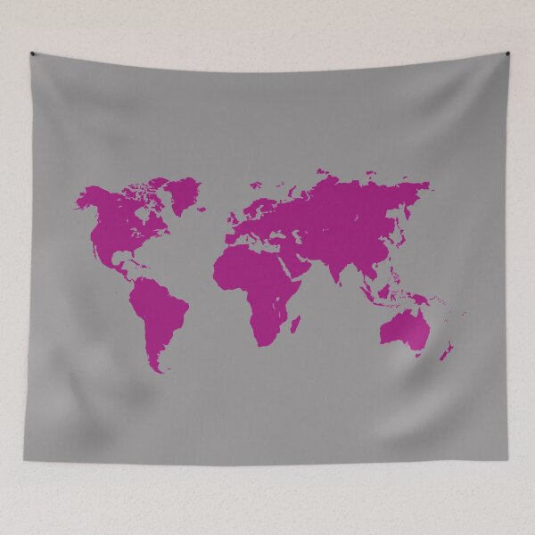 Item preview, World Map Fuchsia designed and sold by SunnyDesignsCo.