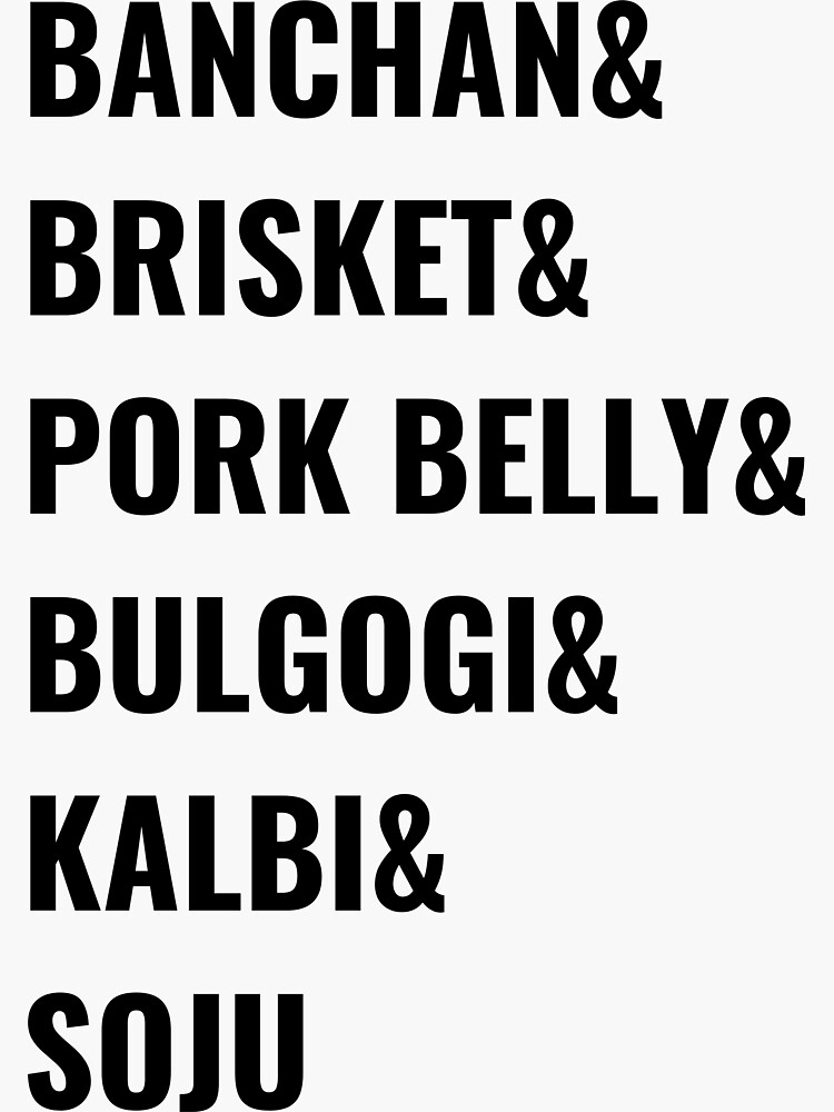 "KBBQ Korean Barbecue Foods" Sticker by alastairevans Redbubble
