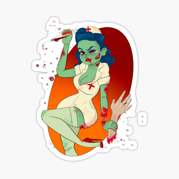 Embrace the Haunting Vibes with Halloween Zombie Nurse Stickers