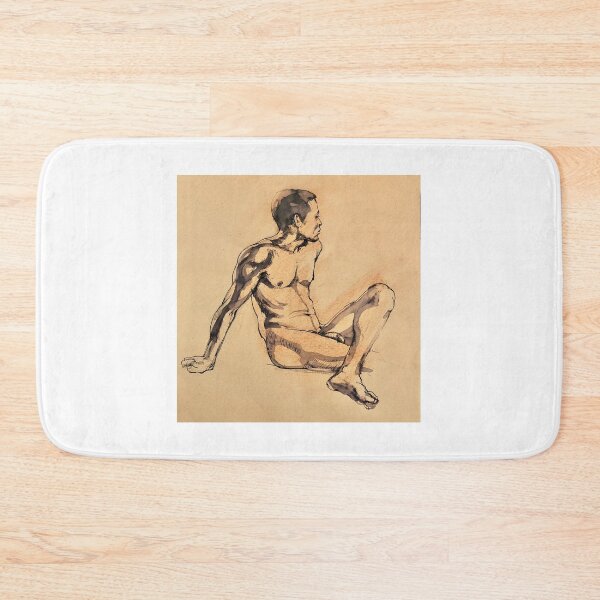 Item preview, Seated Male Nude designed and sold by Roz McQuillan Fine Art & Photography.