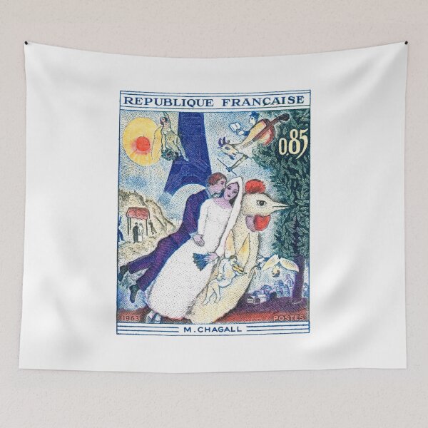 Item preview, 1963 FRANCE The Bride and Groom At The Eiffel Tower Stamp designed and sold by retrographics.