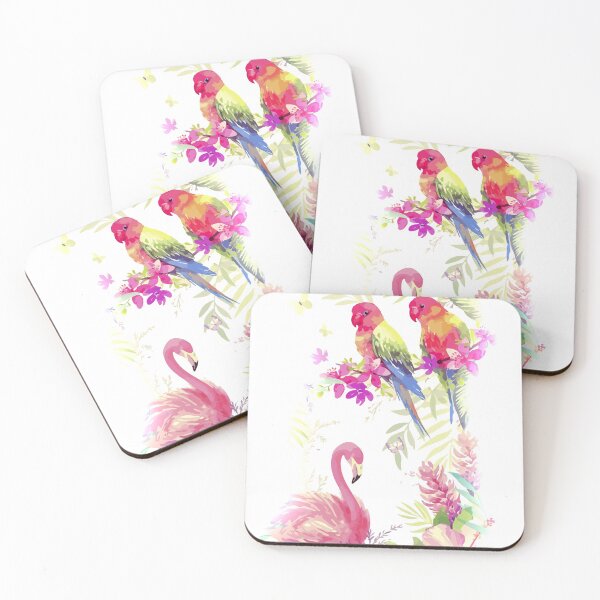 Item preview, Beautiful and Colorful Flamingo and Parrots Birds designed and sold by DLamasat.