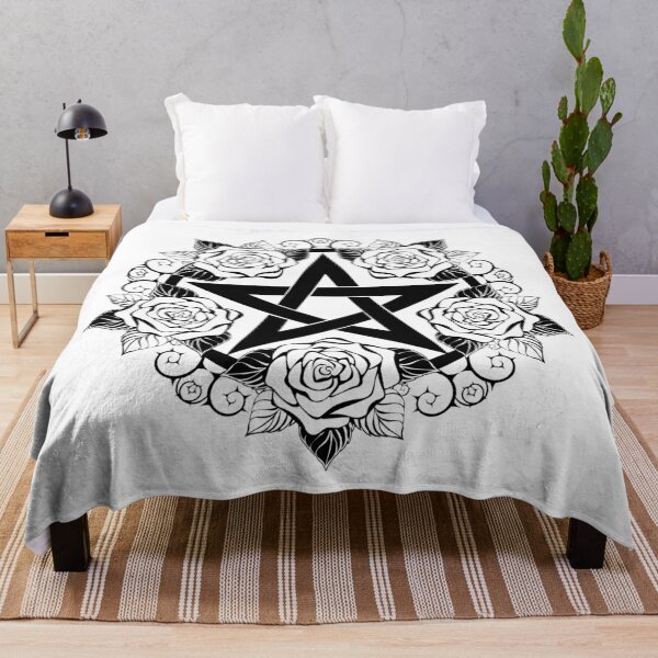 Item preview, Black Pentagram with Roses designed and sold by Blackmoon9.