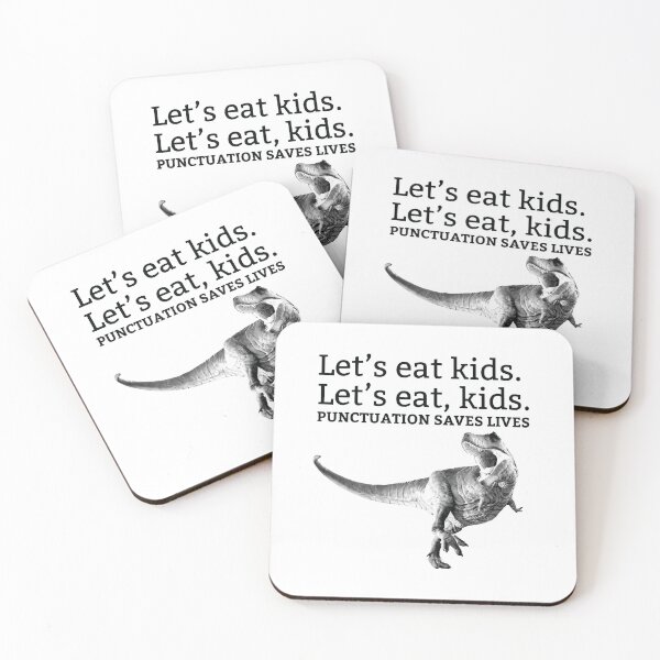 Item preview, T Rex Punctuation Joke Let's Eat, Kids designed and sold by EstelleStar.
