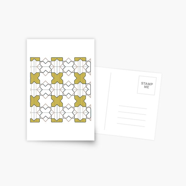 White and Yellow Geometric Moroccan Tile Postcard