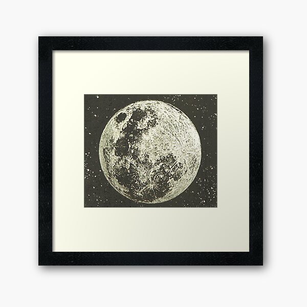 Full Moon - Distressed Vintage Illustration Poster for Sale by elevens