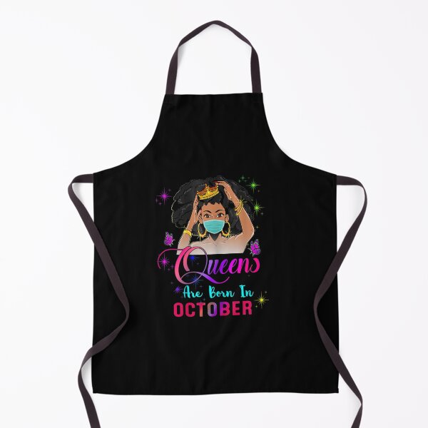 Item preview, Womens Queens Born October Black Girl Virgo Libra Birthday Mask T shirt designed and sold by ekm2766.