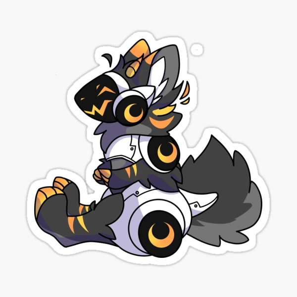 Purple Grumpy Protogen - I'm not a toaster Sticker by Mr-Lemur