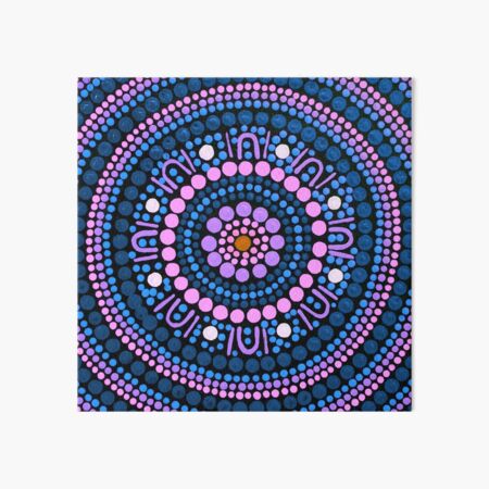 Australian Aboriginal Art Dot Painting Mandala Pink and Blue Art Board  Print for Sale by GhostGumDesigns