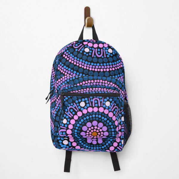Item preview, Australian Aboriginal Art Dot Painting Mandala Pink and Purple designed and sold by GhostGumDesigns.