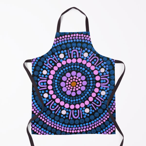 Item preview, Australian Aboriginal Art Dot Painting Mandala Pink and Purple designed and sold by GhostGumDesigns.