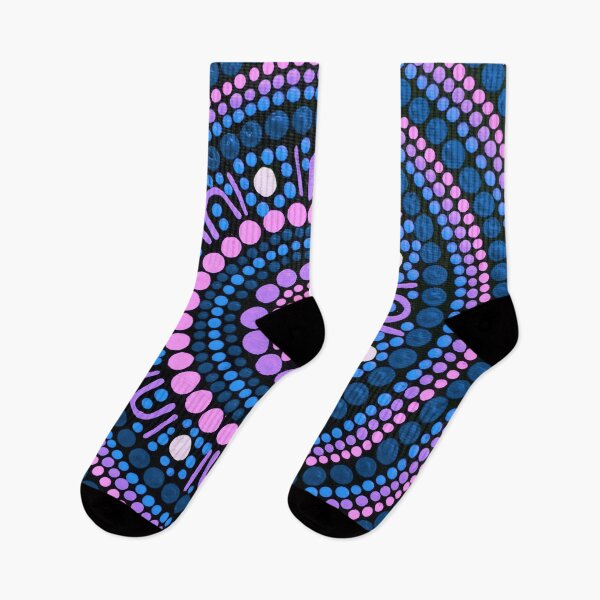 Item preview, Australian Aboriginal Art Dot Painting Mandala Pink and Purple designed and sold by GhostGumDesigns.