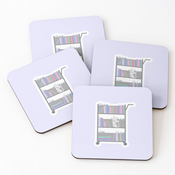 Item preview, White Cat on Library Cart designed and sold by SubtleSplit.
