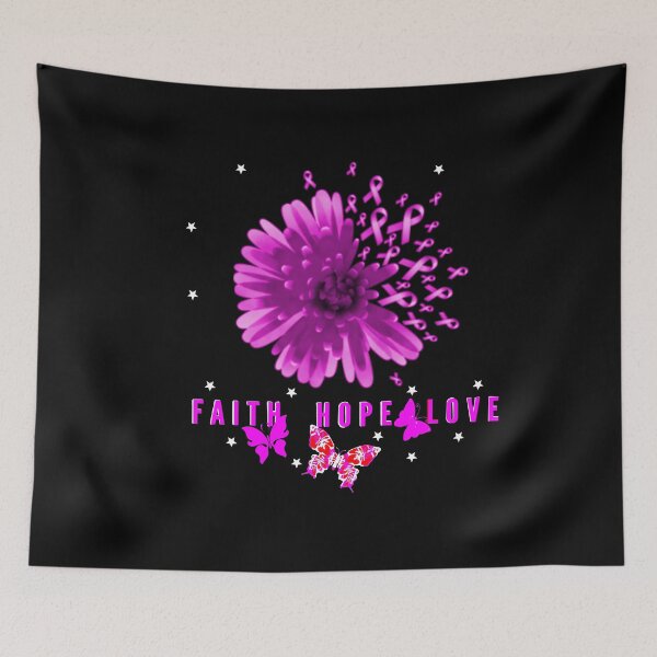 Item preview, Breast cancer faith hope love flower designed and sold by Myriala.