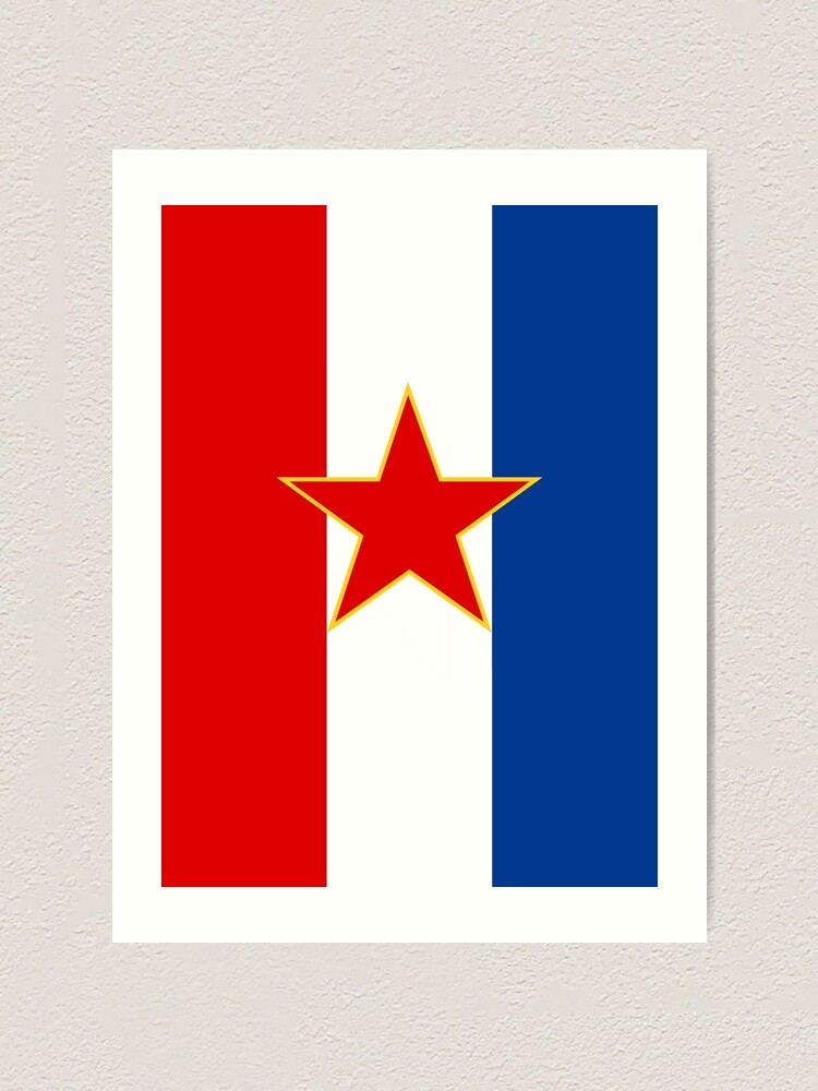 Yugoslavia Flag Banner Art Print By Stoopiditees Redbubble