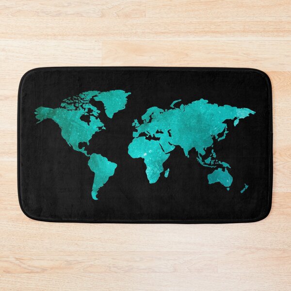Item preview, Turquoise Watercolor Map of the World designed and sold by Easterlily.