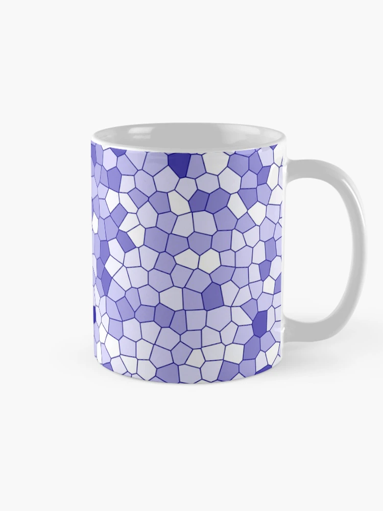 Thumbnail 3 of 6, Coffee Mug, Blue Stained Glass Pattern designed and sold by DesignCodeStore.