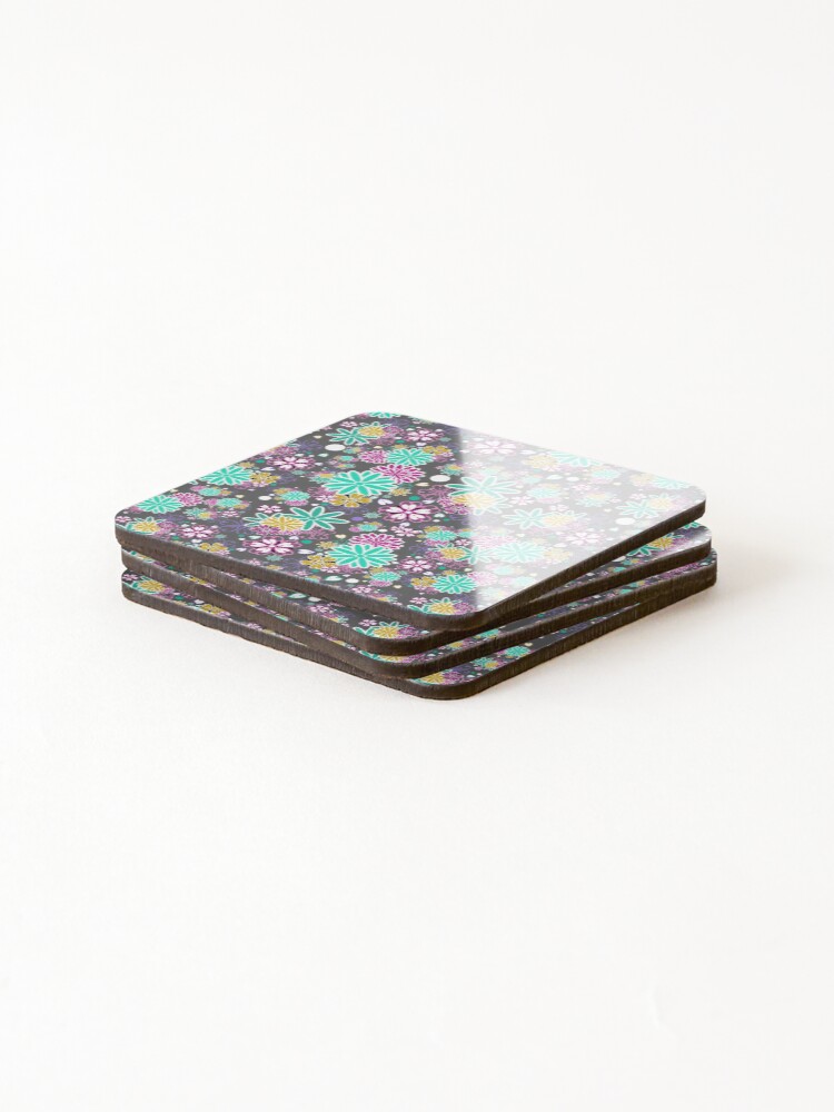Thumbnail 4 of 5, Coasters (Set of 4), Floral Pattern designed and sold by Spacepaprika.