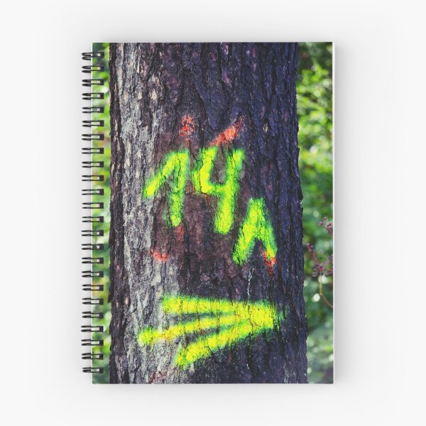Item preview, 14A sprayed on tree bark in neon green color designed and sold by Ingo Menhard.