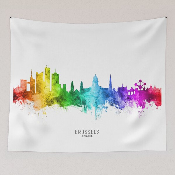 Item preview, Brussels Belgium Skyline designed and sold by ArtPrints.