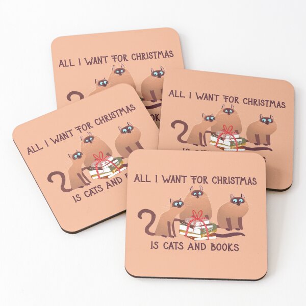 Item preview, All I want for Christmas is Cats and Books designed and sold by space-kitten.