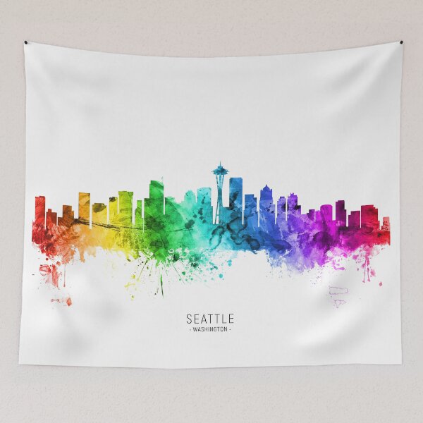 Aperçu de l'œuvre Seattle Washington Skyline créée et vendue par ArtPrints.