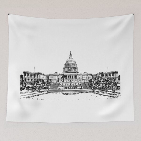 Item preview, UNITED STATES CAPITOL (west front) - INK PAINTING designed and sold by lautir.