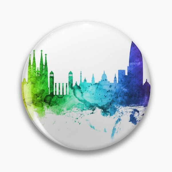 Item preview, Barcelona Spain Skyline designed and sold by ArtPrints.