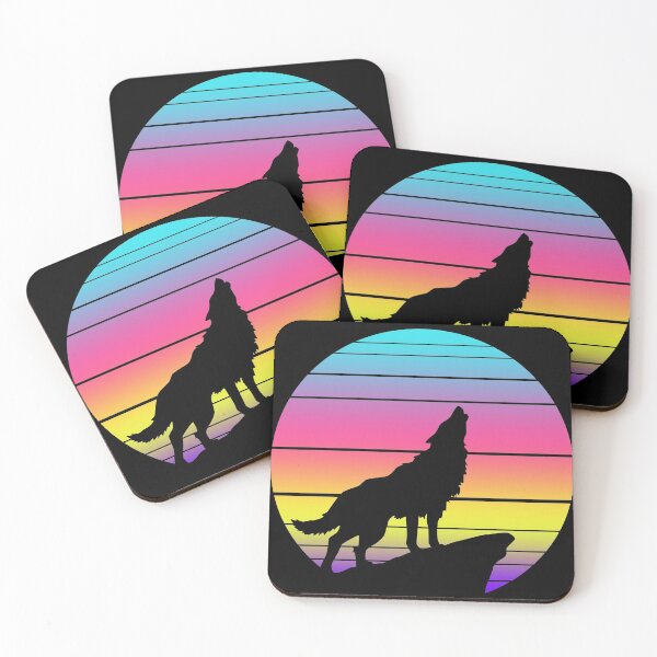 Item preview, Wolf design, 80s gift, Retro Vintage design print designed and sold by Lisbob.