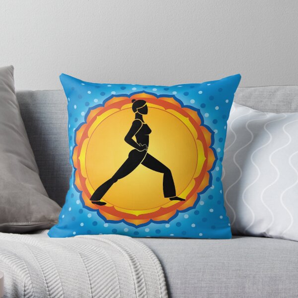 Meditation yoga Fitness Yogi asana gymnastics Canadian British African American spirituality health Slim meditating Throw Pillow