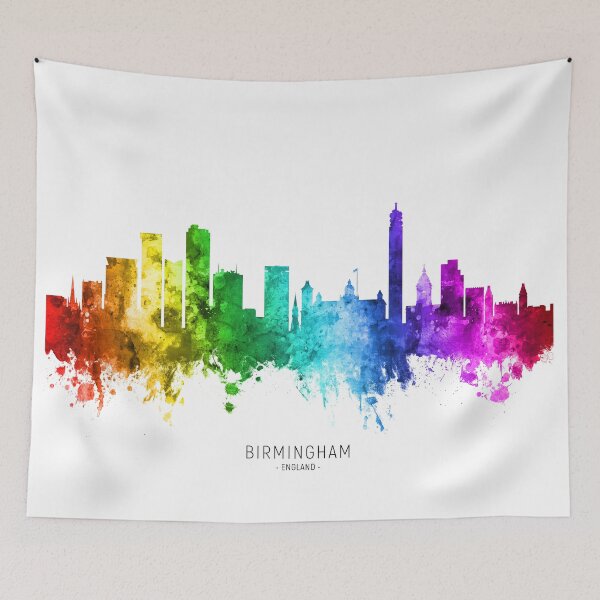 Aperçu de l'œuvre Birmingham England Skyline créée et vendue par ArtPrints.