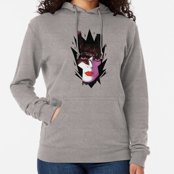 Kiss Starchild In Rock Gesture Horns Sign Graphic Lightweight Hoodie