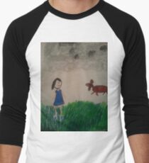 oil pastel drawing Men's Baseball ¾ T-Shirt