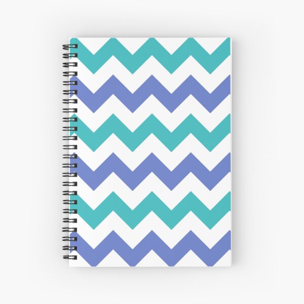 Chevron Zigzag Teal Violet Simple Pattern Spiral Notebook