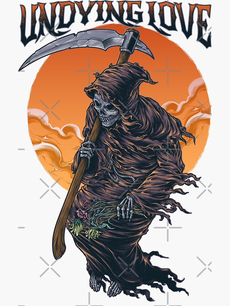 The Grim Reaper Falls In Love With A Human "Grim Reaper: Undying Love " Sticker for Sale by SayWhatJAY | Redbubble