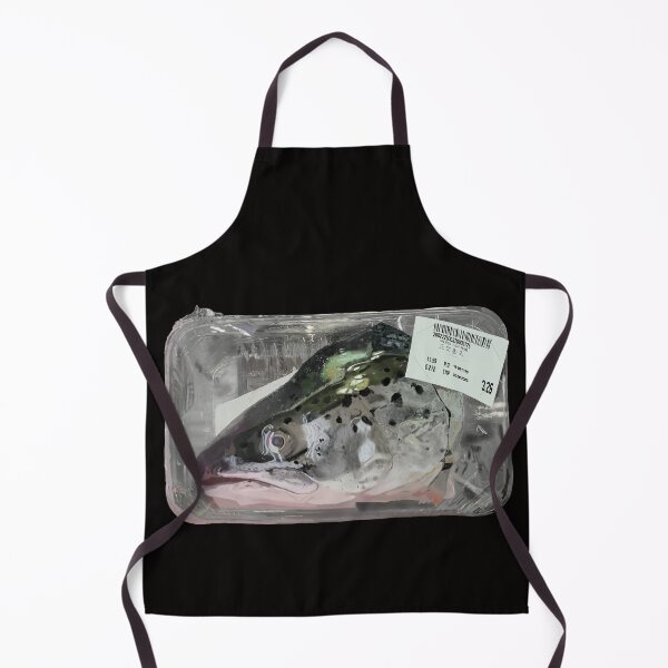 Item preview, Realistic Plastic Wrapped Supermarket Salmon Fish Head Food Art Digital Painting Art designed and sold by QJeanette.