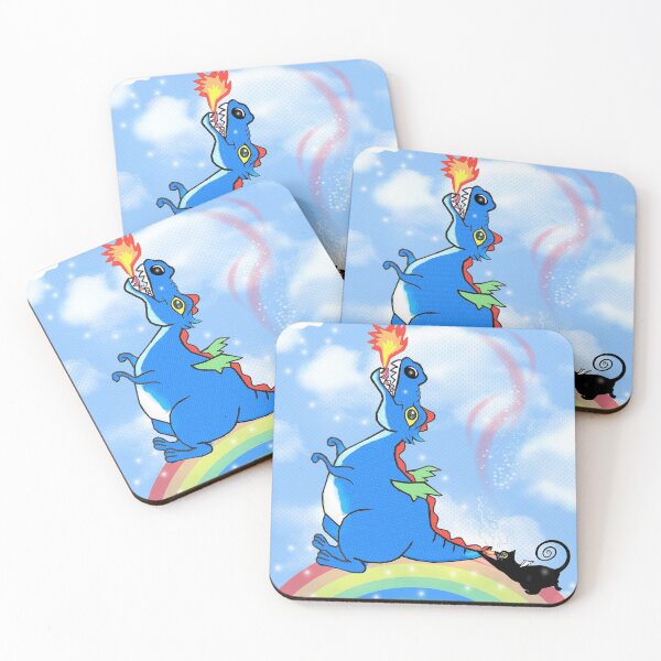 Item preview, a Fire dragon and a black cat    designed and sold by Shirley cute art .