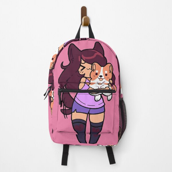 aphmau Cute with her Dog Backpack