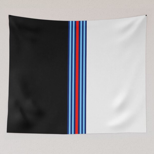 Item preview, Black and White Martini Racing Stripes Poster – Minimalist Classic Livery designed and sold by Road To Track.