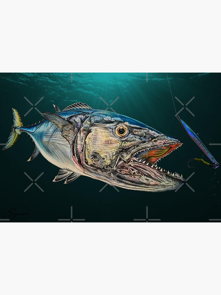 Dogtooth Tuna and Jig Art Board Print for Sale by Paul Kyriakides