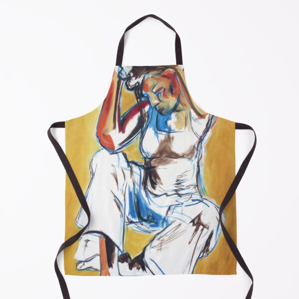 Item preview, Lena Sitting doing her hair - Yellow painting designed and sold by Byron Tik.