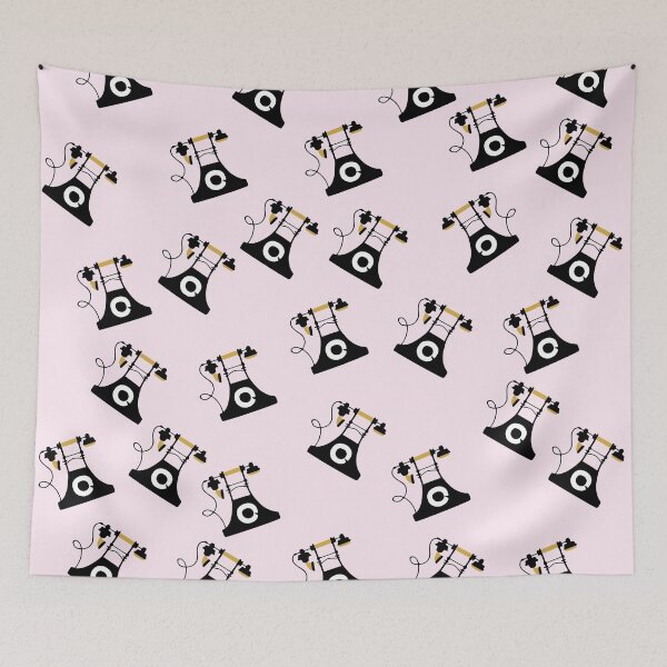 Item preview, Vintage Phone Print on Pink Background designed and sold by kapotka.
